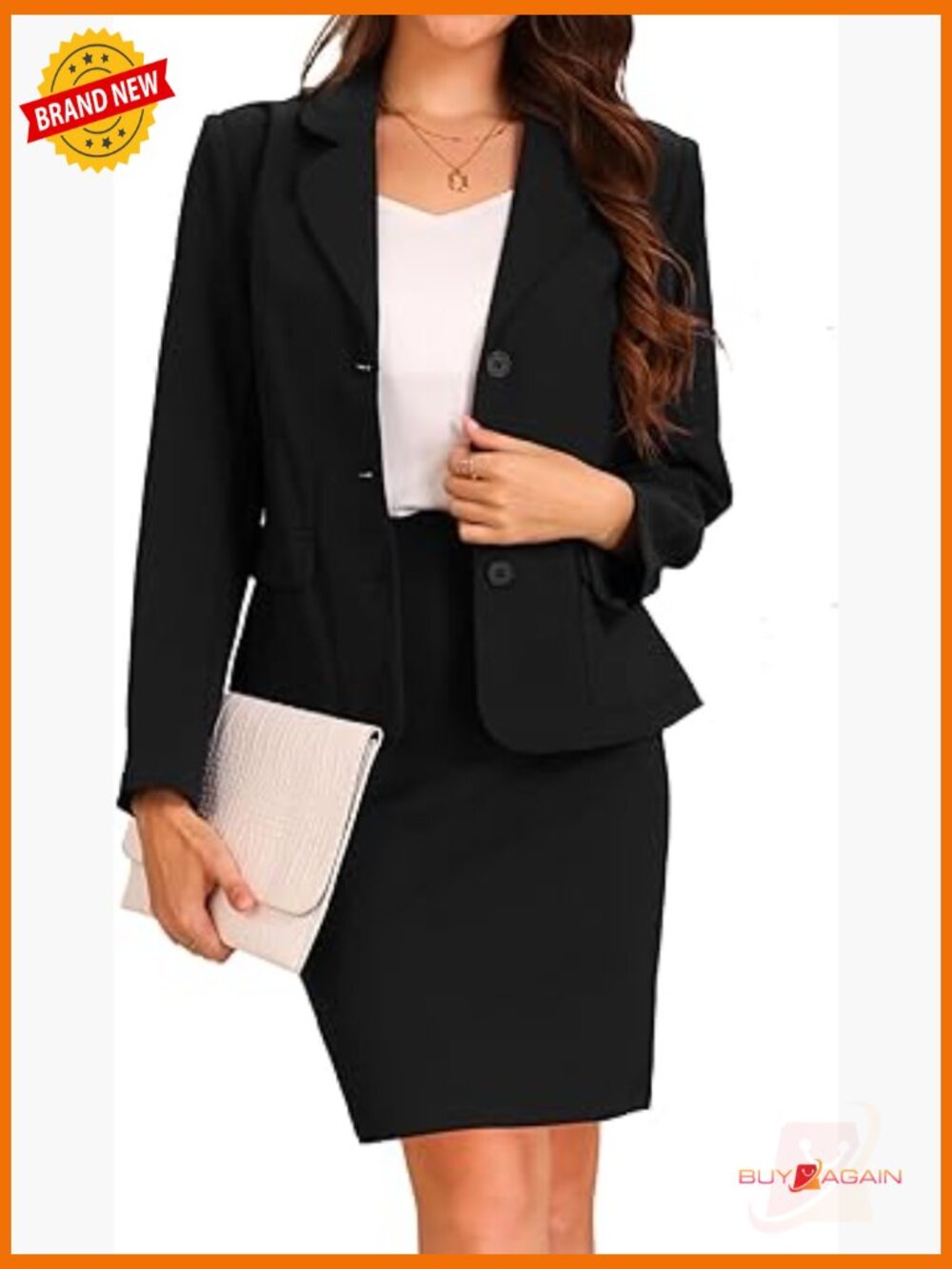 Women's 2 Piece Skirt Suit Set Blazer and Pencil Skirt Office Work Interview